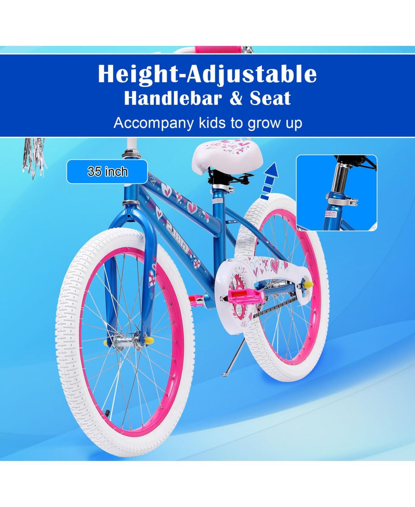 Детская игрушка SUGIFT 20 in. Kids Bike Child Bicycle for Girls Age 7-14 Years, Bule 4.2 stars out of 63 reviews, цвет: Синий — фото 7