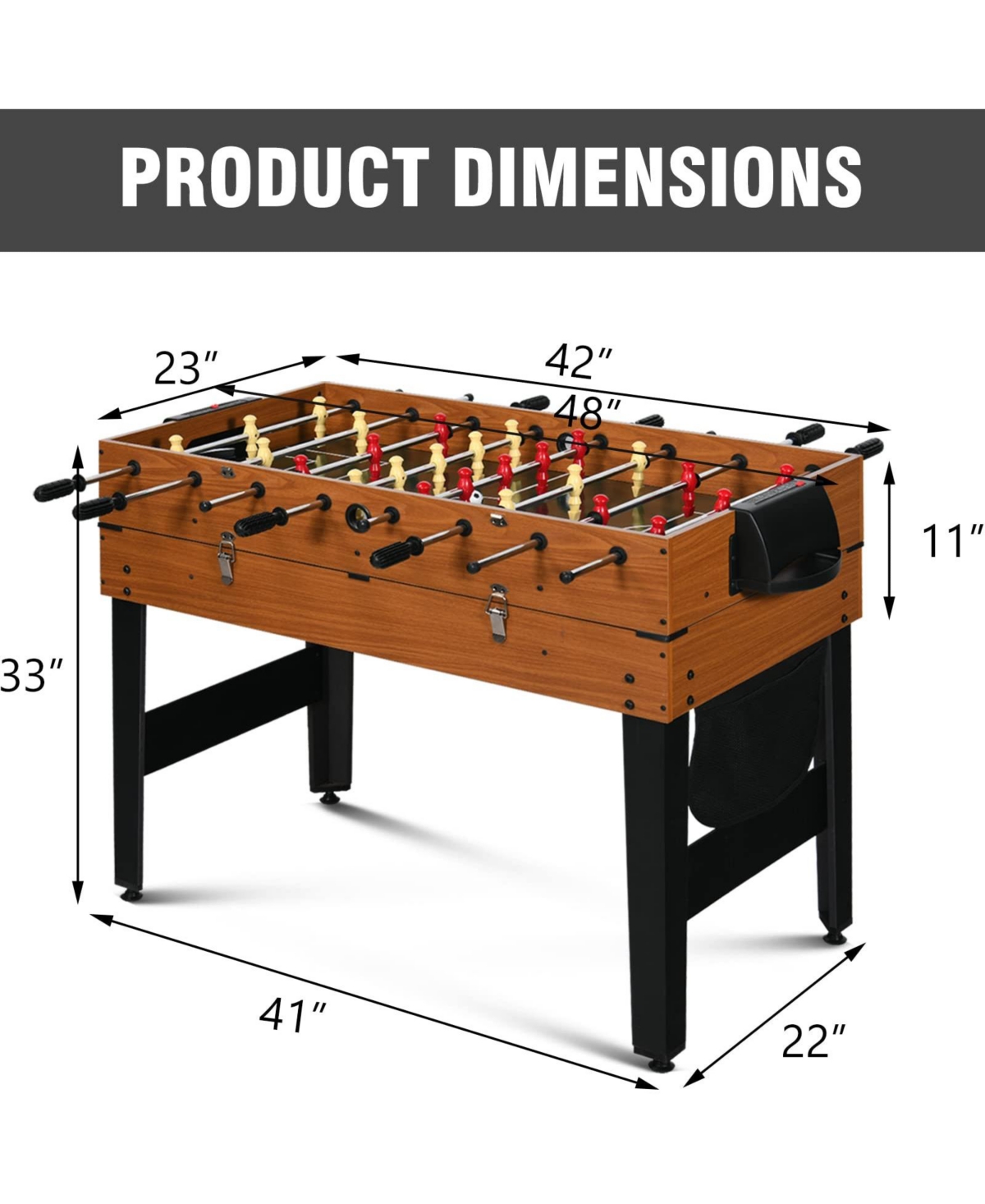 Sugift 4ft 7-in-1 Multi Game Table Set, Combo Game Table w/Hockey, Pool, Foosball & More for Family & Friends
