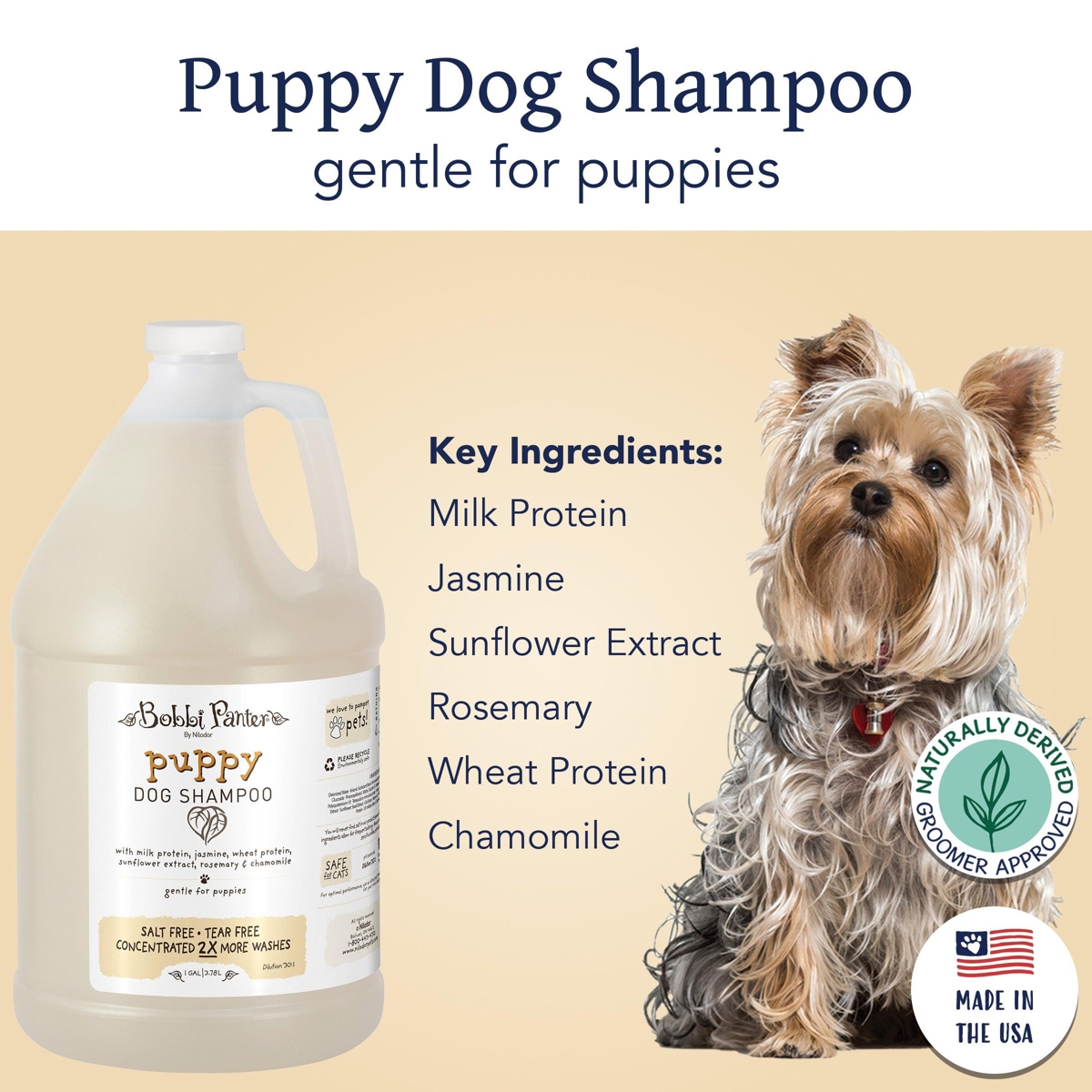 Bobbi Panter (Botanical) Puppy Dog Shampoo Milk Protein, Jasmine, Sunflower Extract, Rosemary