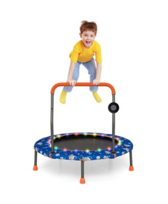 36 Inch Mini Trampoline with Colorful LED Lights and Bluetooth Speaker