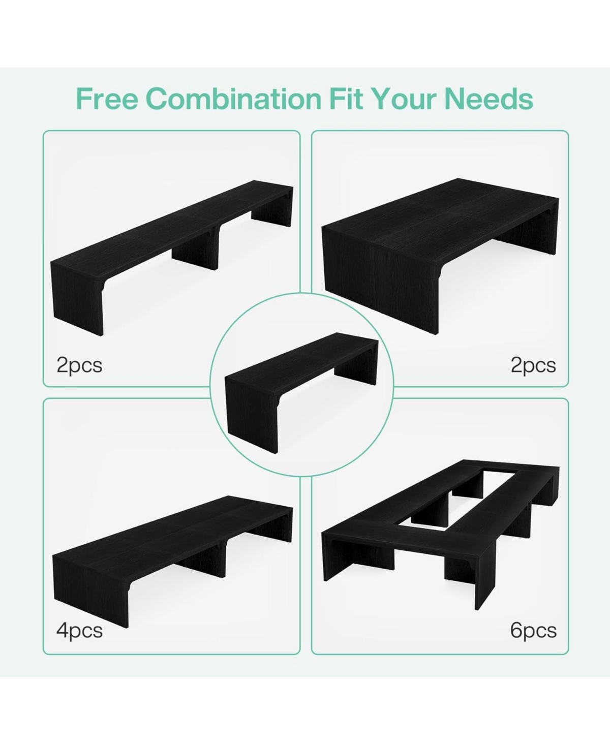 Tribesigns 13FT Conference Table, Rectangle Conference Room Table, Long Meeting Seminar Table Business Tables for 12-16 People (Four Tables) - B