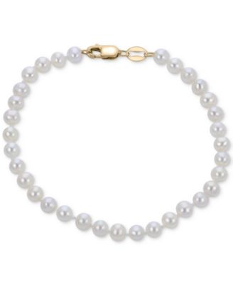 10k gold cultured Pearls Necklace And Bracelet hotsell Set