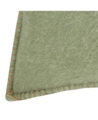 Oversized Moss Faux Mohair Decorative Pillow Cover, Green, 24" x 24"