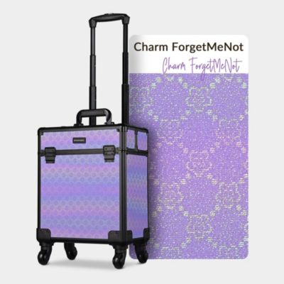 Rolling Makeup Train Case Cosmetic Trolley Organizer Blush ForgetMeNot