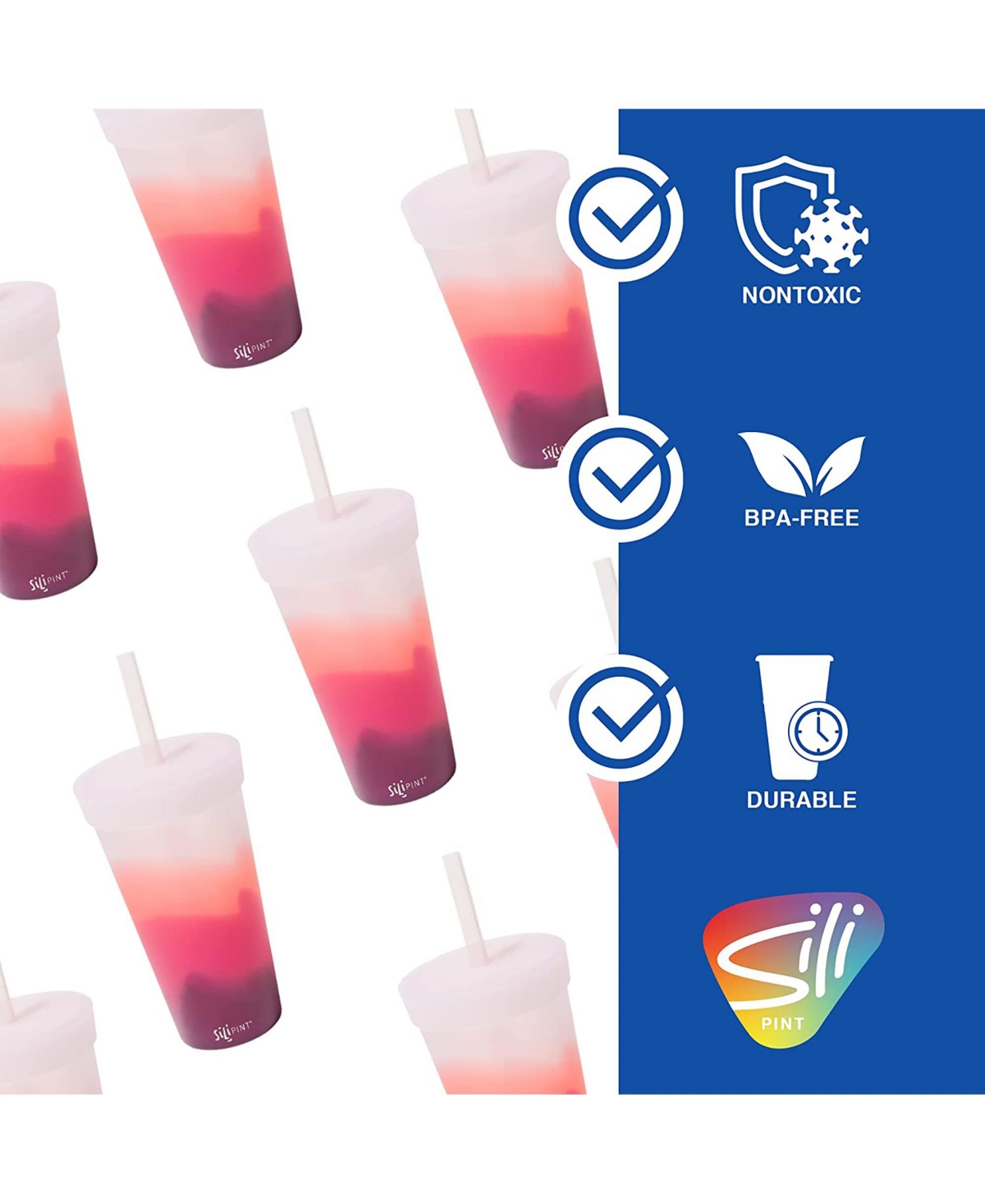 Silipint Straw Tumbler 22oz: 2 pk - Mountain Air & Desert Sun - Mountain air  desert sun