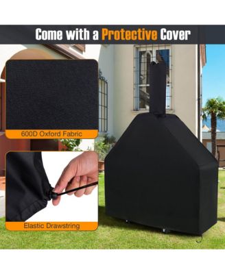 Outdoor Pizza Oven Wood Fired Pizza Oven with Protective Cover 12" Pizza Stone