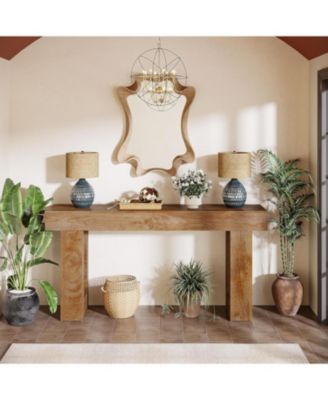 Long Console Table, 63 inches Wooden Rectangular Sofa Table for Behind the Couch, Farmhouse Entryway Table for Hallway, Living Room