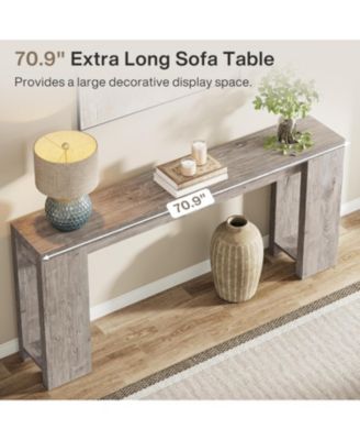 70.9-Inch Extra Long Console Table, Farmhouse Wood Sofa Table Behind Couch for Living Room, Hallway, Entrance, Foyer