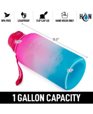 1 Gallon Motivational Water Bottle With Straw & Time Marker Quote