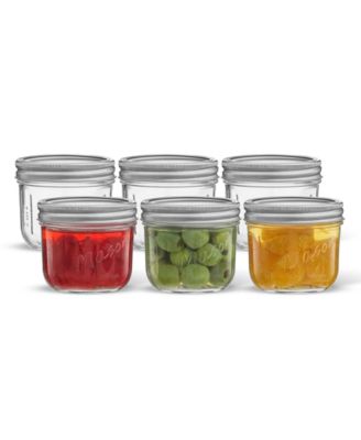 Wide Set of 6 Mason Jars with Airtight Lids