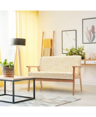 Modern Fabric Loveseat Sofa Couch Upholstered 2-Seat Armchair