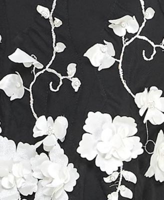 Juniors' 3D Floral-Appliqu&eacute; Mermaid Gown, Created for Macy's