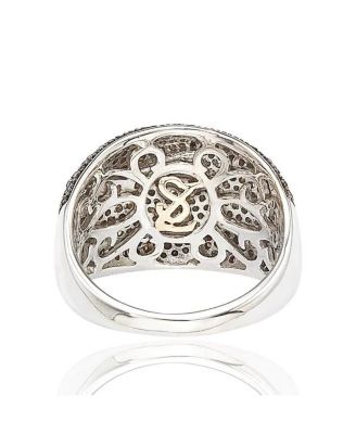 Suzy Levian Sterling Silver Cubic Zirconia Fold Over Ring