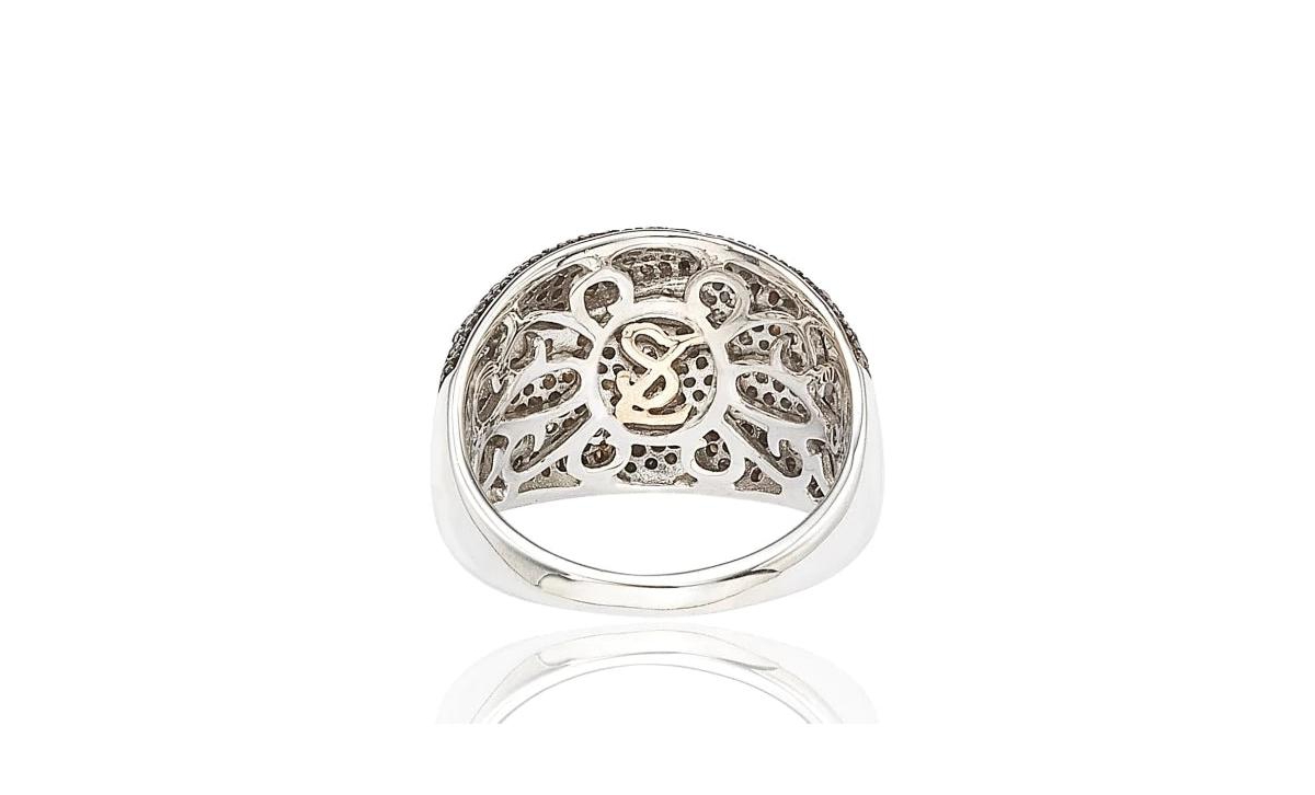 Suzy Levian New York Suzy Levian Sterling Silverand White Cubic Zirconia Ring - Brown