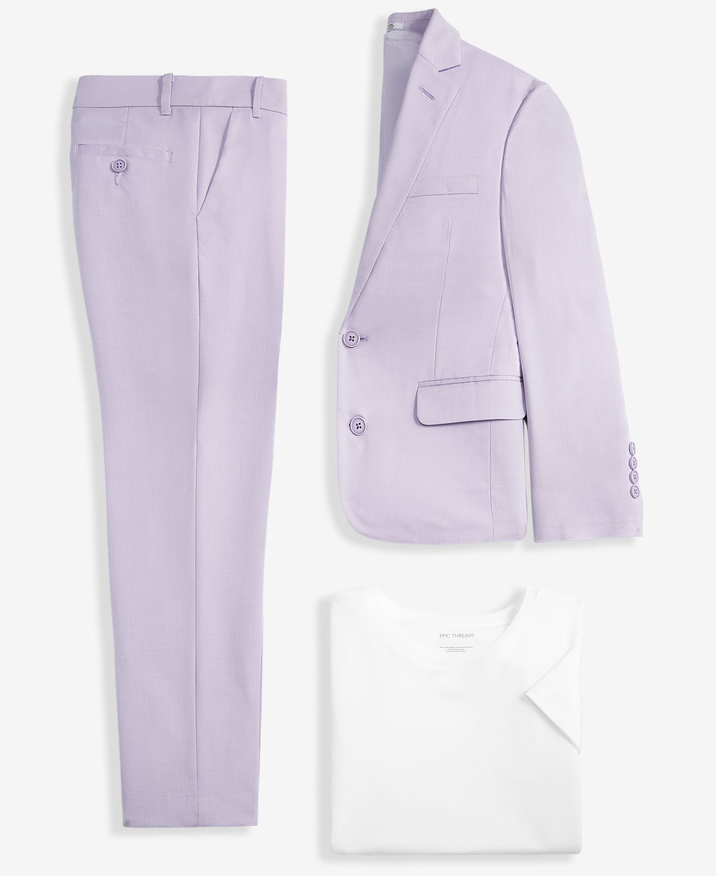 Комплекты Calvin Klein Epic Threads Core T-Shirt & Stretch Tick Weave Jacket and Pants для мальчиков, цвет: Яркий белый — фото 4