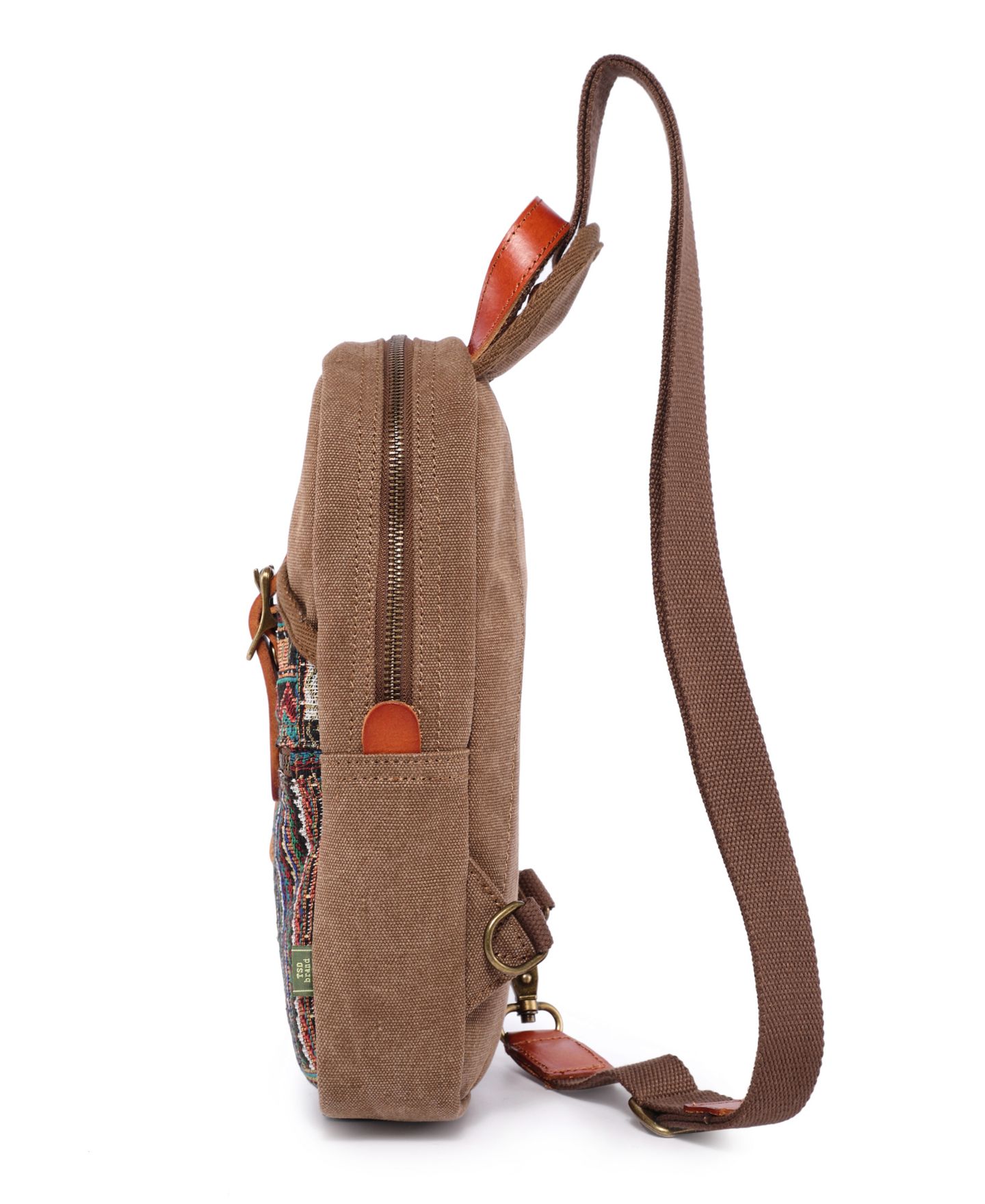 Женская сумка TSD BRAND Four Season Canvas Sling, цвет: Кофейный — фото 11