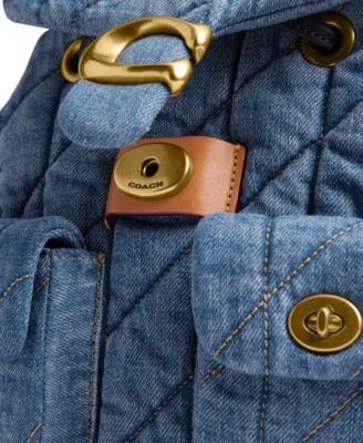 Quilted Tabby Small Denim Backpack 