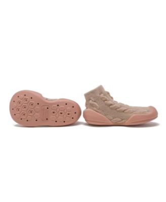 Toddler First Walk Sock Shoes - Cable Brandy Rose