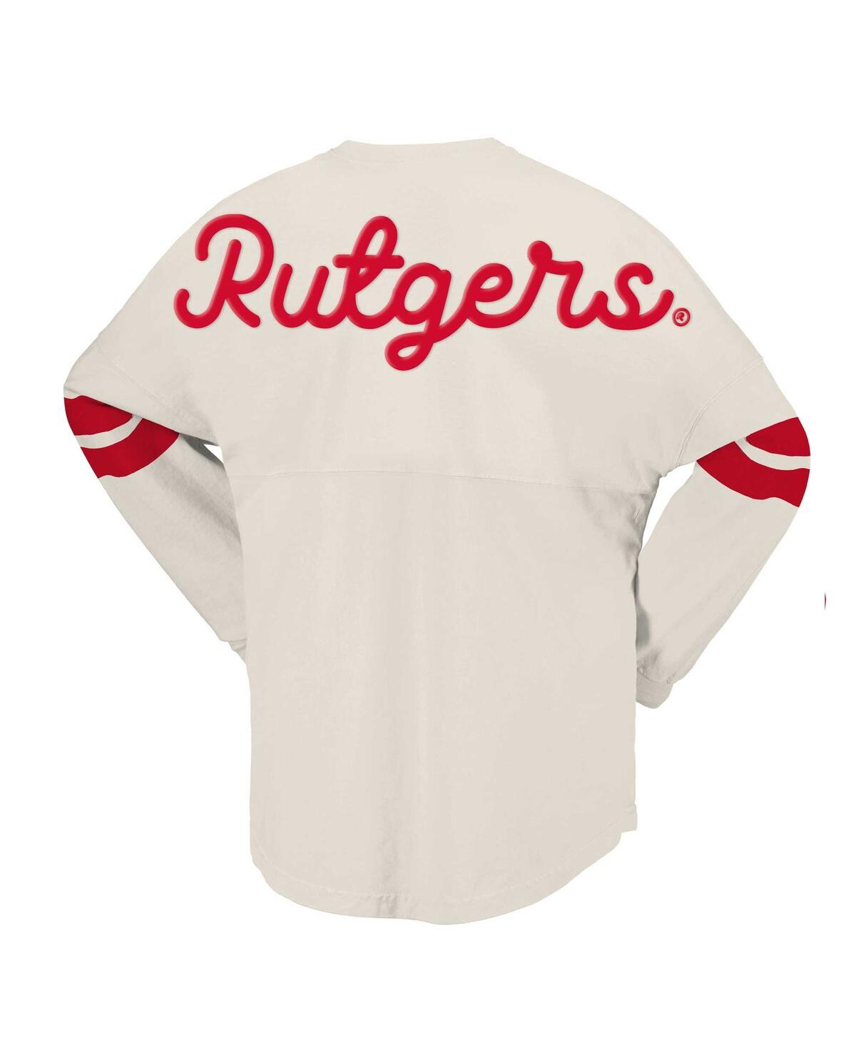 Spirit Jersey Women'sRutgers Scarlet Knights Oversized T-Shirt - Cream
