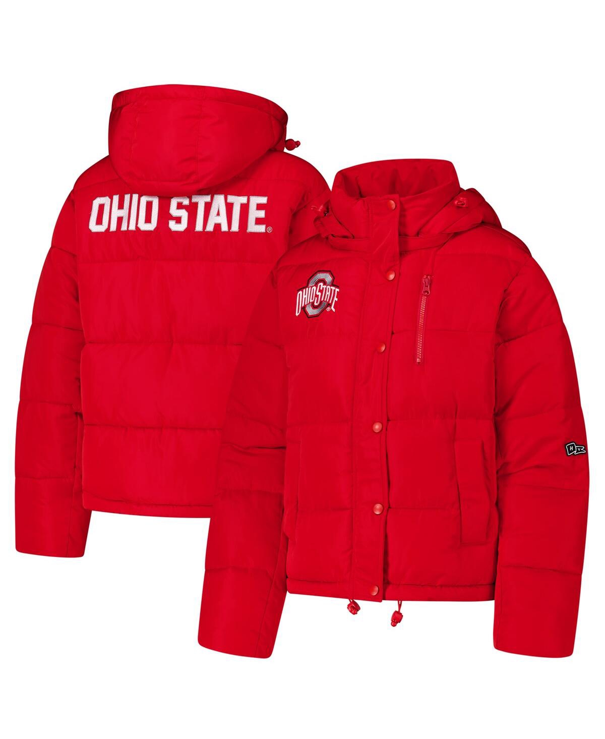 Hype And Vice Women's Scarlet Ohio State Buckeyes Puffer Jacket In Red