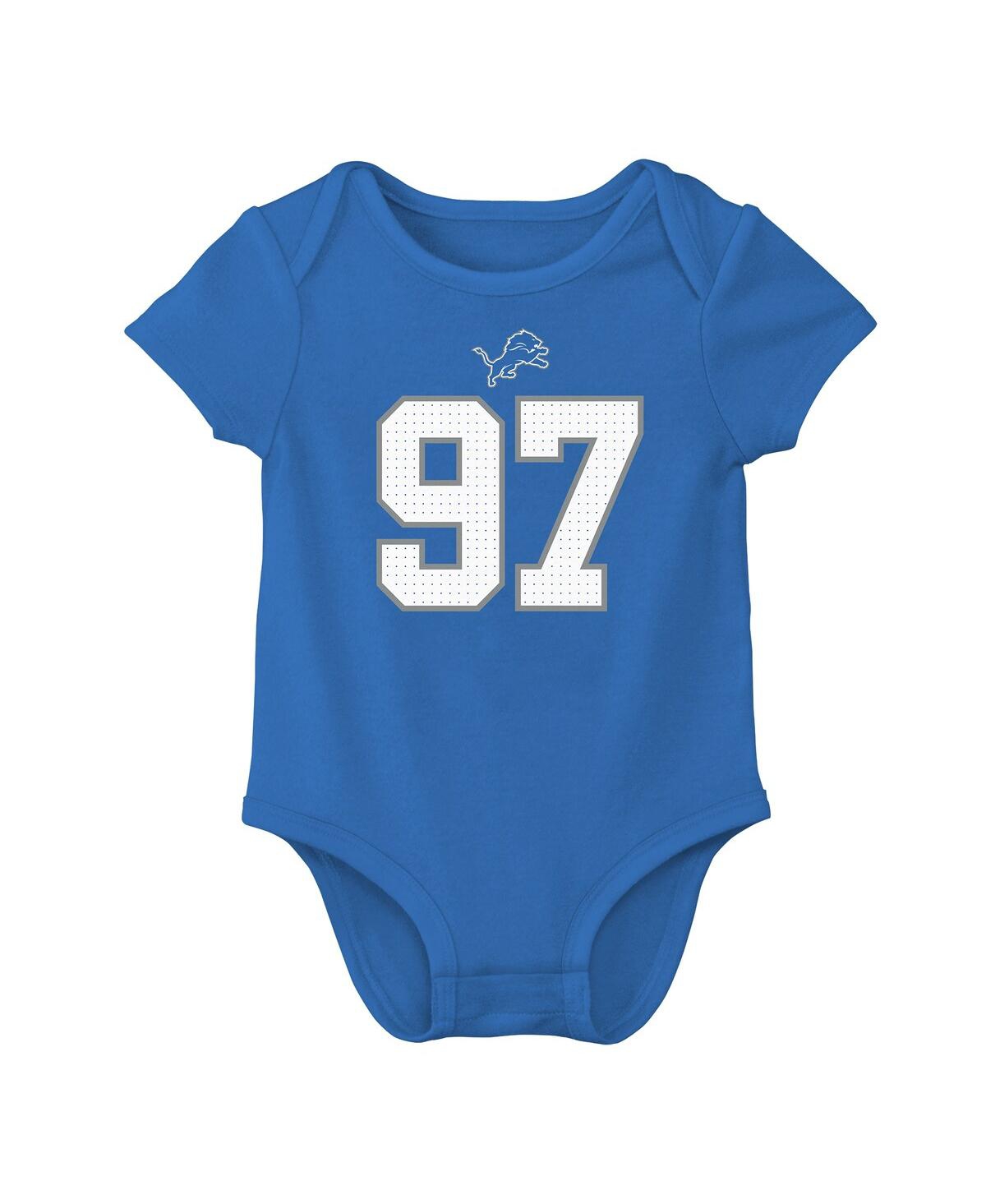 Nike Baby Boys and Girls Aidan HutchinsonDetroit Lions Player Name Number Bodysuit - Blue
