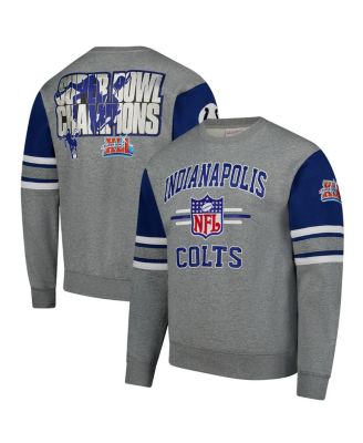 Men's Heather Gray Indianapolis Colts All Over 4.0 Vintage Logo Pullover Sweatshirt