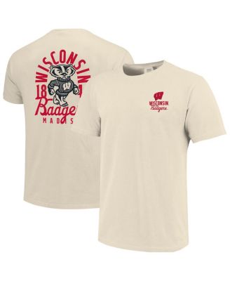 Men's Cream Wisconsin Badgers Comfort Colors Mascot Overlay T-Shirt