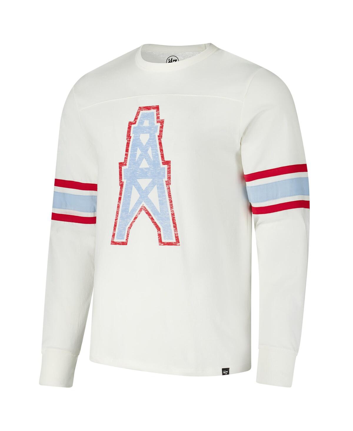 '47 Brand Men'sHouston Oilers Gridiron Classics Premier Brex Long Sleeve T-Shirt - White