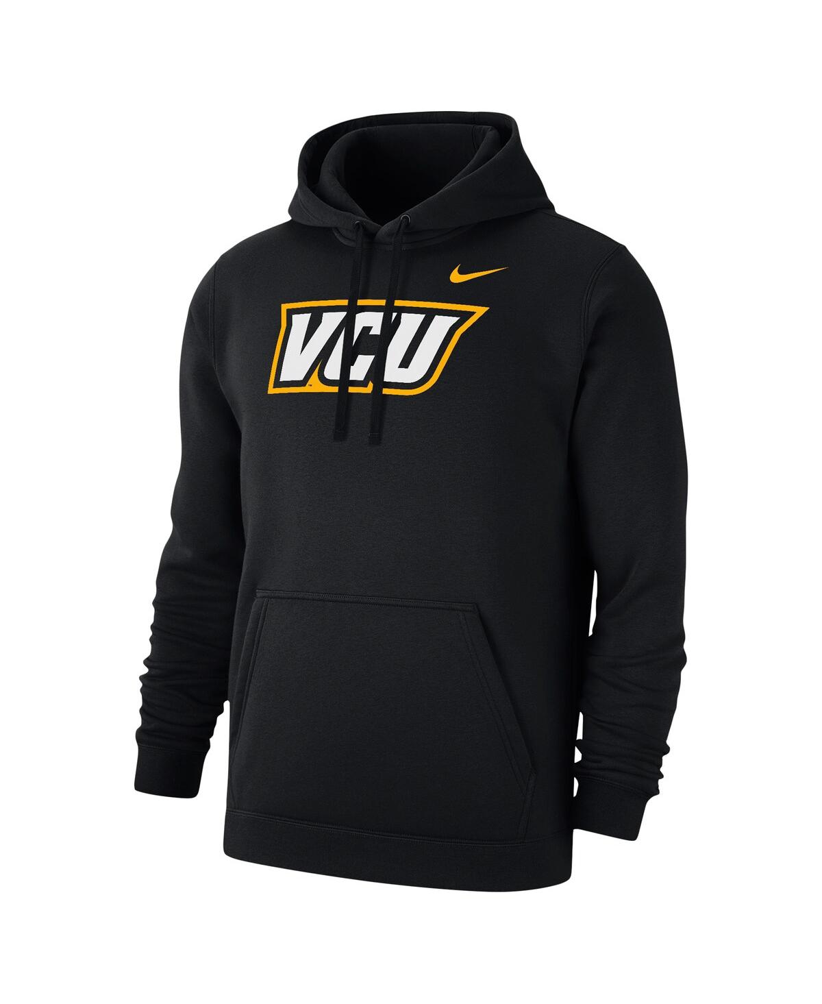 Nike Men'sVcu Rams Logo Club Fleece Pullover Hoodie - Black
