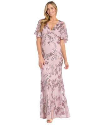 floral printed maxi dress for women Water Flower – – Festive Wear Size:19.0/19.5 MAD3006 IDEALHOUSE Green 5 Drawer / Petite fit