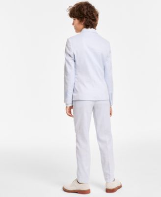 Calvin Klein Big Boys Stretch Ocean Sharkskin Jacket In Light Blue