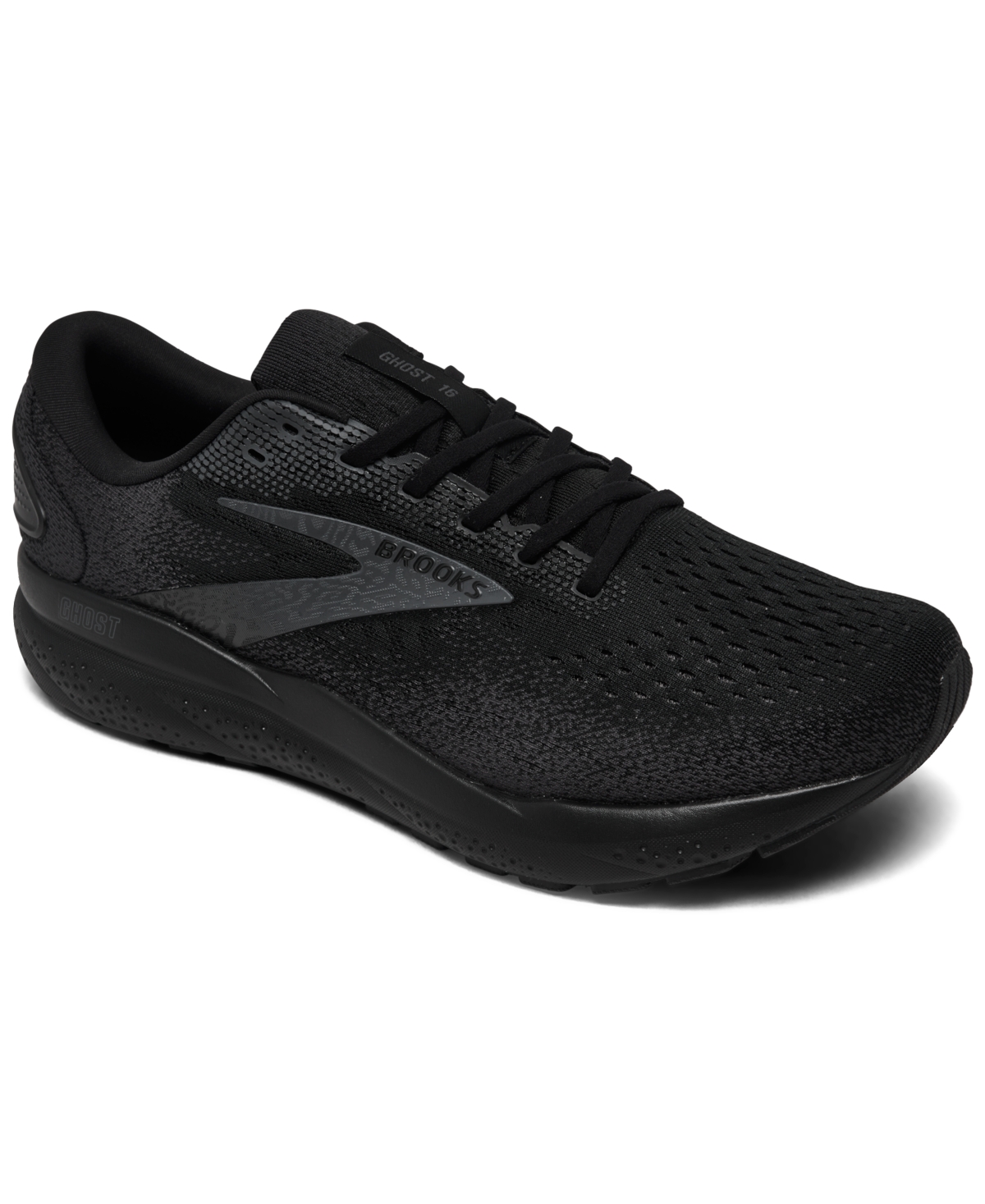 Men's Ghost 16 Wide-Width Running Sneakers from Finish Line - Black/Ebony