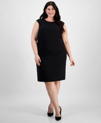 Kasper - Plus Size Cap Sleeve Princess Seam Dress