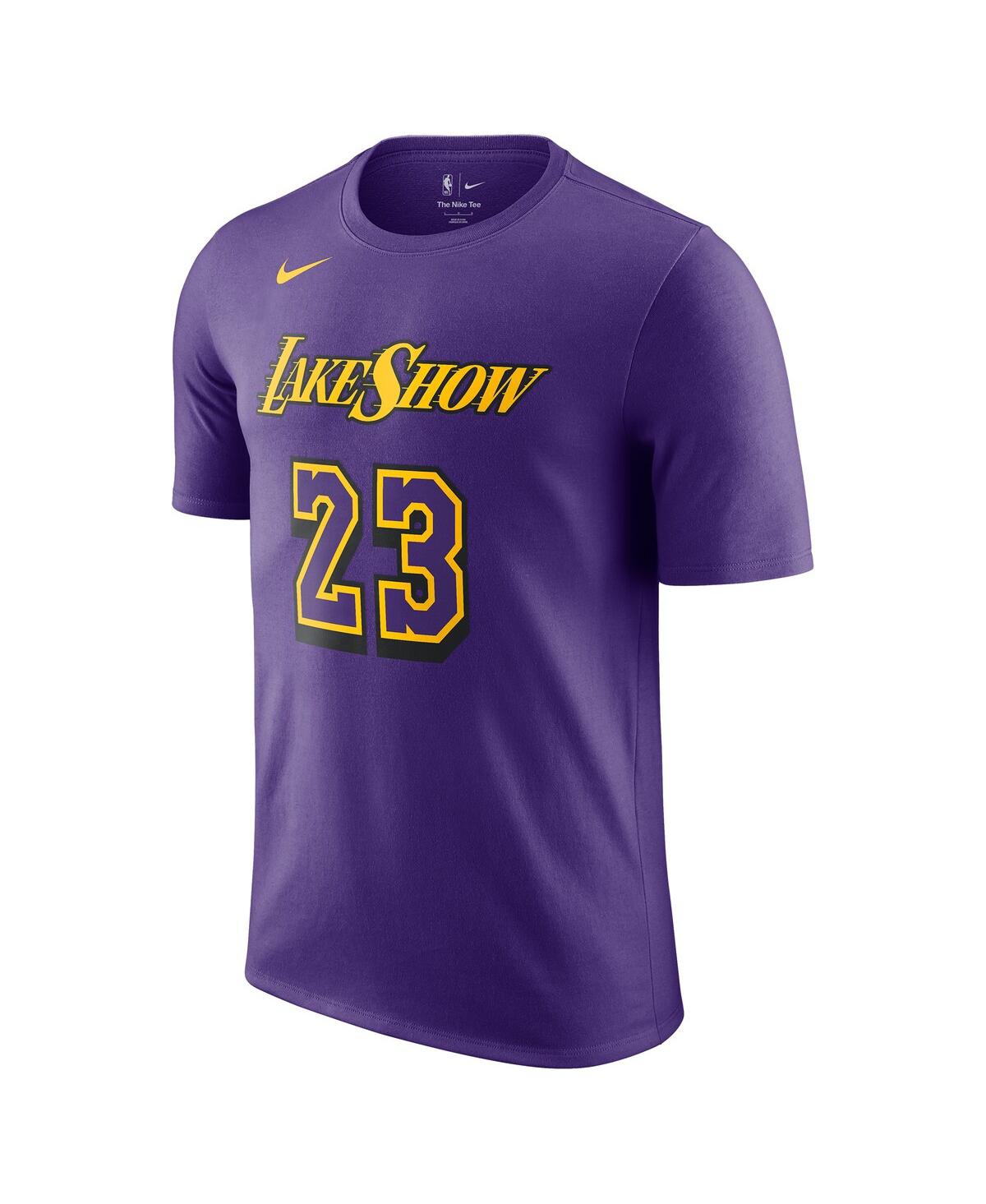 Nike Men'sLebron James Los Angeles Lakers 2024/25 City Edition Name Number T-Shirt - Purple