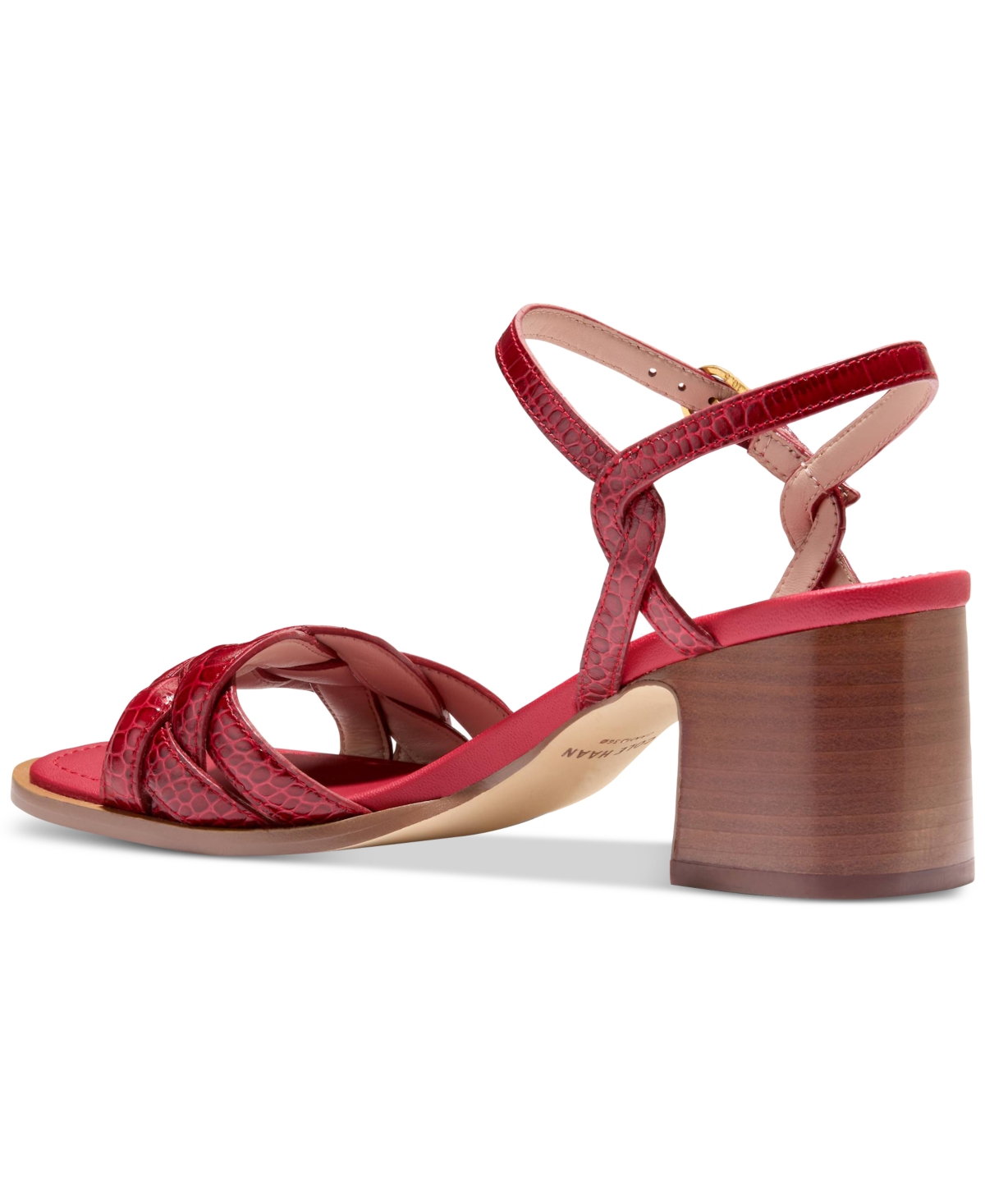 Cole Haan Women's Ambrose Braid Dress Sandals In Rio Red Croc