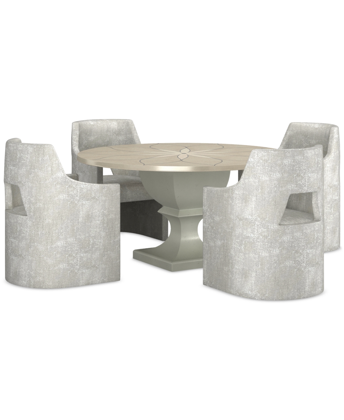 Macy's Mezzanine 5-pc. Dining Set (round Table & 4 Host Chairs) In No Color
