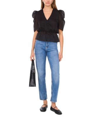1.STATE Women's Puff-Sleeve Peplum Top - Macy's