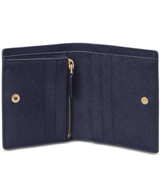 Crosshatch Leather Compact Wallet