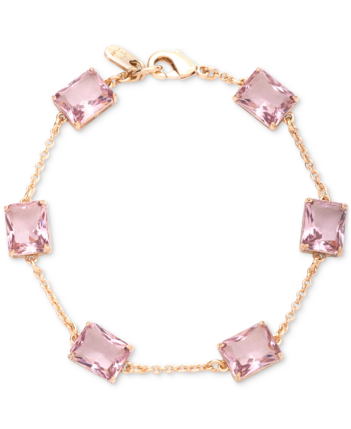 Shop Ralph Lauren Gold-tone Square Stone Flex Bracelet In Lt Amy