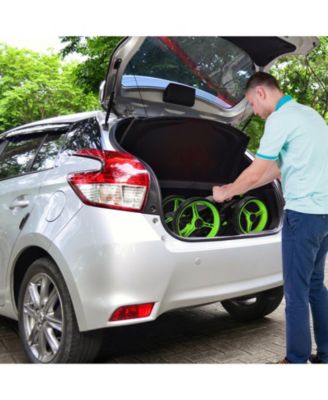 4 Wheels Folding Golf Push Cart W/ Adjustable Handle Foot Brake