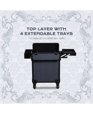 Rolling Makeup Train Case Cosmetic Trolley Organizer Rococo