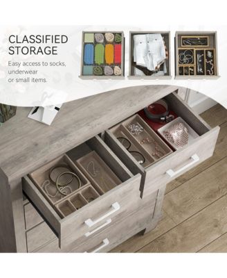 6 Drawer Dresser for Bedroom, Modern Chest of Drawers, 31.5 Inch Wide Storage Cabinet with Sturdy Legs, Tall Dresser Storage Tower for Closet Bedroom Entryway Living Room