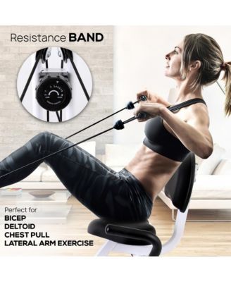 Folding Digital Exercise Bike with Pulse Monitor and Resistance Bands