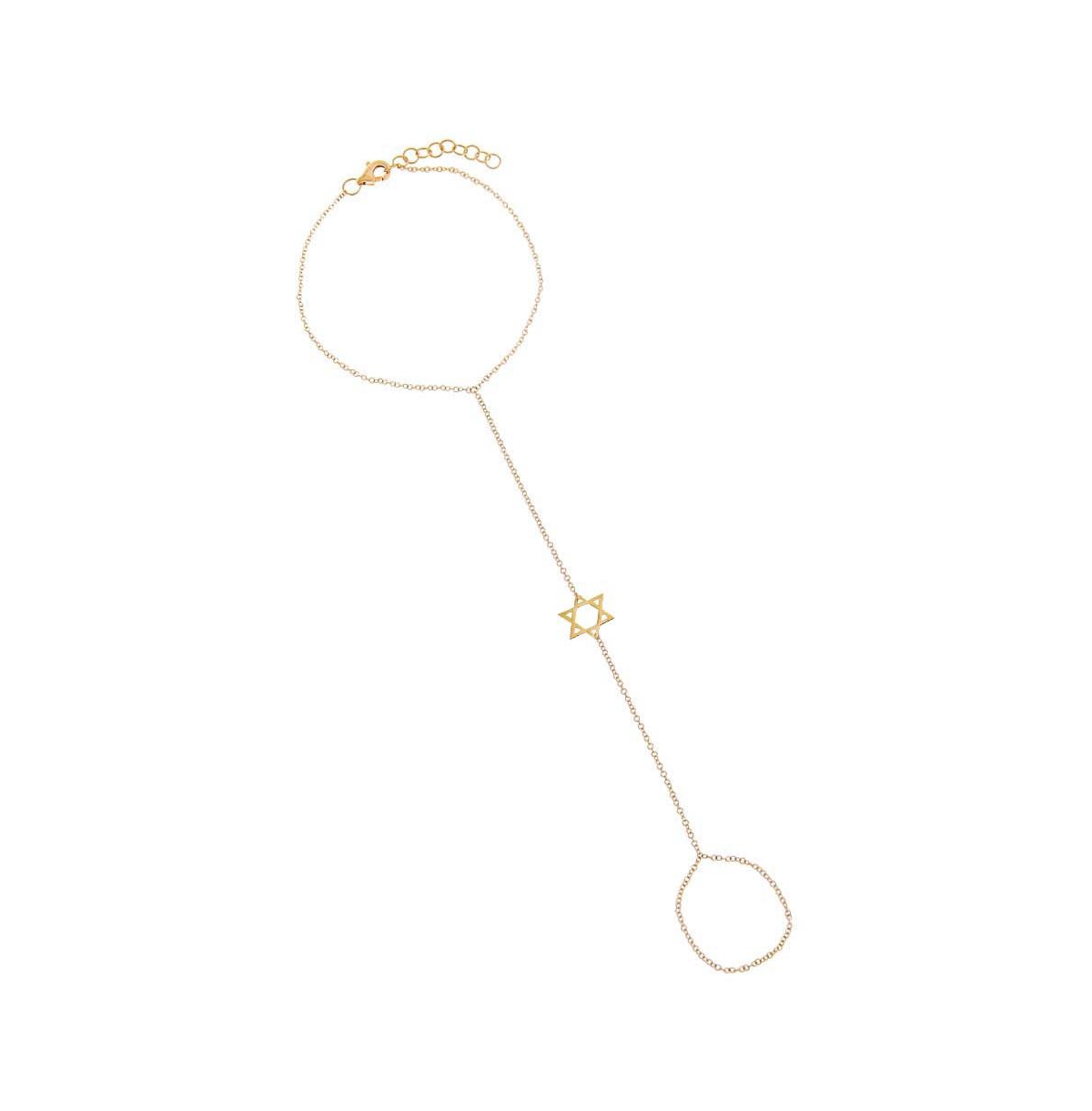 Solid Star of David Hand Chain 14K - 14k gold