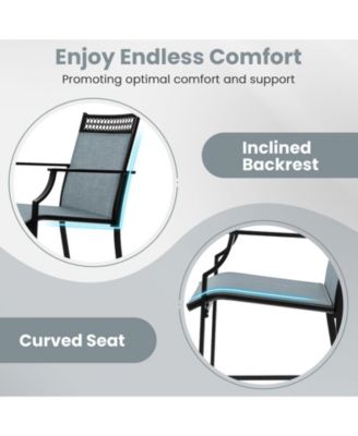 Outdoor Counter Stools Set of 2 Heavy-Duty Barstools with Footrest and Armrests