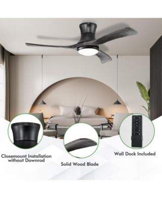 52 Inch Flush Mount Ceiling Fan with LED