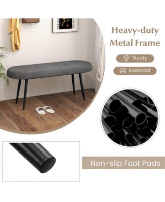 Upholstered Entryway Bench with Heavy-duty Metal Frame