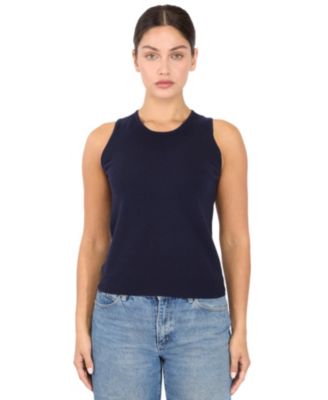 Women's 100% Cashmere Tank Tops Sleeveless Crewneck Sweater Vest