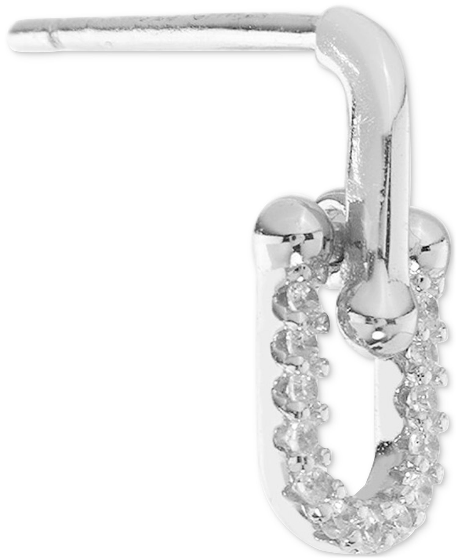 Cubic Zirconia U-Shaped Drop Earrings (1/5 ct. t.w.) in 14k Gold Over Sterling Silver (also in Sterling Silver)
