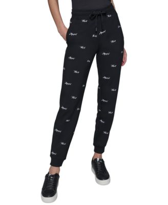 KARL LAGERFELD PARIS - Women's Karl Mini Script Logo-Print Joggers